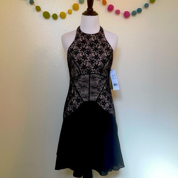 NWT Nicole Miller Silk Blend Open Back Drop Waist Mini Dress Size 2 - Picture 1 of 14